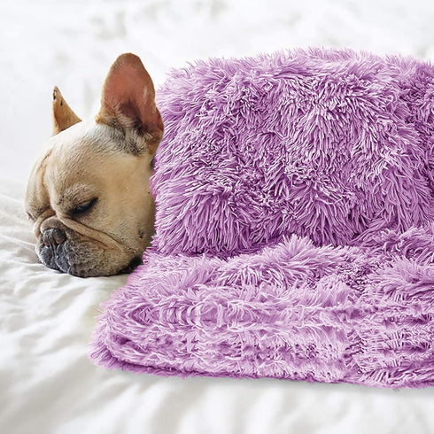 Pet Dog Bed Blankets, Fluffy Fleece Throw Blankets, Soft Puppy Blankets for Cats, S M L XL, Washable & Lightweight