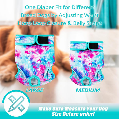 (3 Pack) Leekalos Reusable Washable Dog Diapers Female - Highly Absorbent Doggie Diapers - Size Adjustable Puppy Diaper