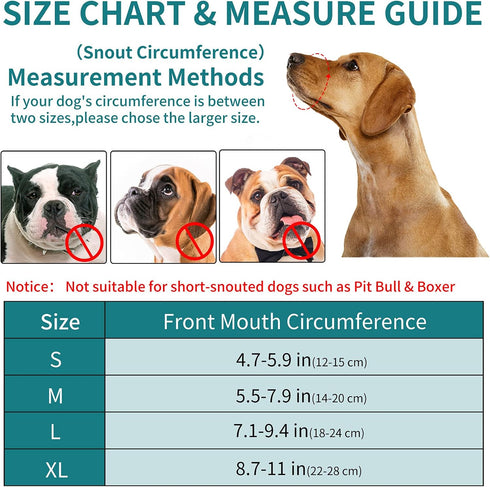WONDAY Nylon Dog Muzzle for Small Medium Large Dogs, Breathable Lightweight Mesh