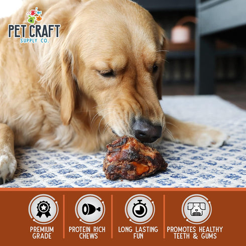 Pet Craft Supply USA Made Meaty Beef Knee Caps Bones, 10-Pack, Dog Treats for Aggressive Chewers