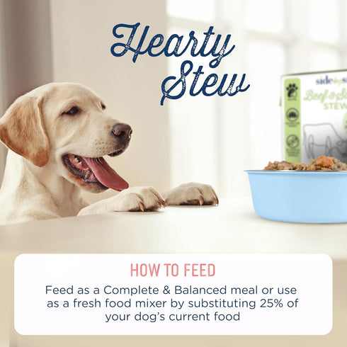 (12.5 oz, 6-Pack) Side by Side Beef & Salmon Stew - Neutral Wet Dog Food & Dog Food Topper - Made with Nutrients