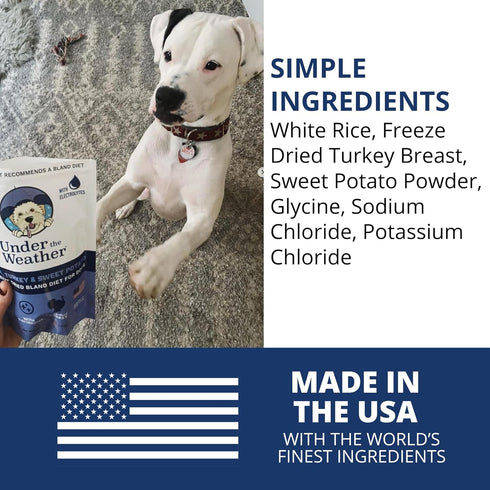 Under the Weather Easy to Digest Bland Diet for Sick Dogs, Gluten Free, Freeze Dried Turkey, Rice & Sweet Potato