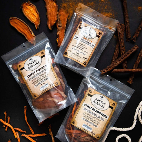 USA Sweet Potato Dog Treats - Grain Free, Cinnamon Pumpkin Crunchy Sticks Promote Positive Gut Health, No Preservatives
