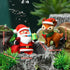 Christmas Aquarium Decoration, 2pcs Santa Claus Reindeer Figurines Resin Ornament for Holiday Fish Tank