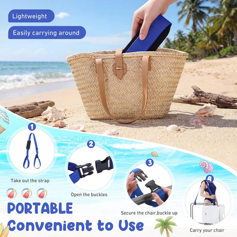 Backpacking Sanwuta Adjustable Beach Chair Carry Strap Camping Chair Straps for Shoulder Folding Beaches Foldable Bikes