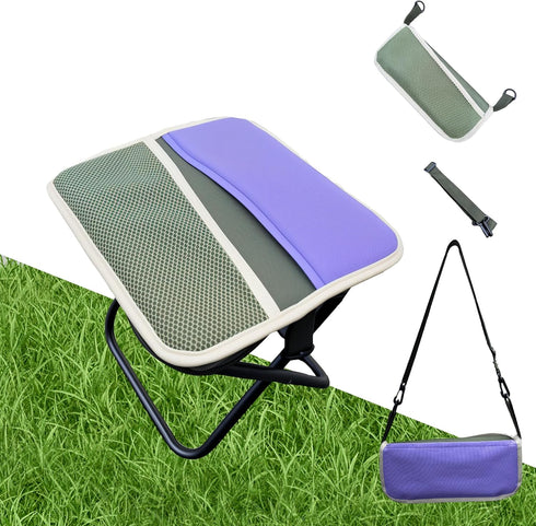 KCTXIPE Portable Stool with Shoulder Strap-Pocket Chair for Mountaineering,Picnic,Hiking and Fishing,Handbag Style Bi-Color