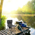 balacoo Portable Foldable Fishing Chair with Oxford Cloth and Carry Bag, Small Gray Striped Camping Chair for Outdoor