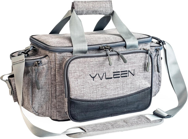 YVLEEN Fishing Tackle Box Bag, Large Outdoor Storage Bag, 100% Water-Resistant Polyester for Tackle