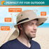 SUN CUBE Wide Brim Sun Hat for Men, Neck Flap Cover, UV Protection for Hiking, Camping, Gardening