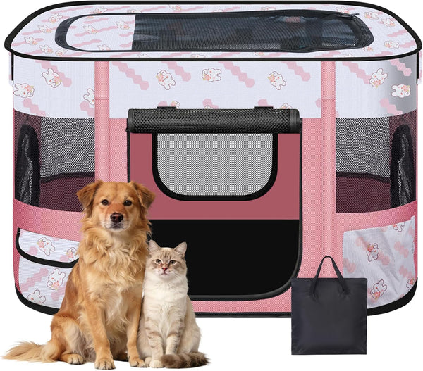 Cowhill Foldable Dog Playpen Indoor,Expandable Puppy Playpen,Portable Pet Playpen for Small Animals,Waterproof Exercise