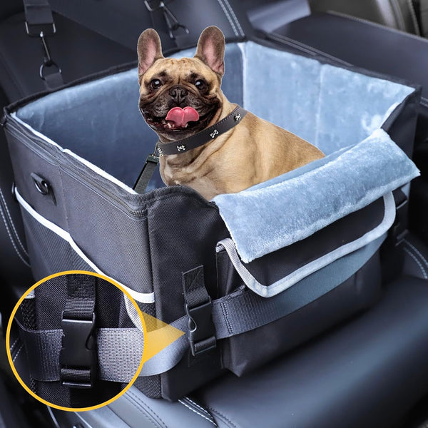 Foldable Dog Car Seat for Small Dogs,Potable Puppy Booster Seat with Harness