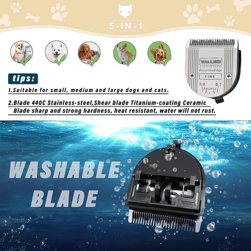 VALLNEI [3-Pack Professional Animal Clipper Blade Compatible with Wahl Arco, Bravura, Chromado, Creativa, Figura