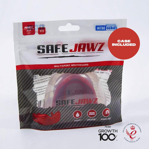 SAFEJAWZ Slim Fit Sports Mouthguard with Case for Boxing, Basketball, Lacrosse, Football, MMA, Hockey (Adult 12+ Years,