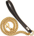 Chain Dog Leash, Metal Chew Proof 12MM Pet Leash with Leather Padded Handle for Large Medium Small Dogs (3ft Total