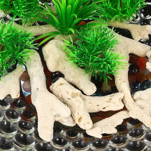 Garneck 3-10cm 500g Crushed Coral for Freshwater Saltwater Aquarium, Natural Coral Stone for Fish Tank Decor