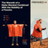 PREPARED4X Emergency Poncho and Mylar Blanket Liner, Waterproof Wind-Resistant Outdoor Rain Poncho