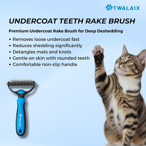 6 1 in Pet Grooming Kit for Dogs & Cats - Deshedding Brush, Undercoat Rake, Slicker Brush, Nail Clipper, Nail File
