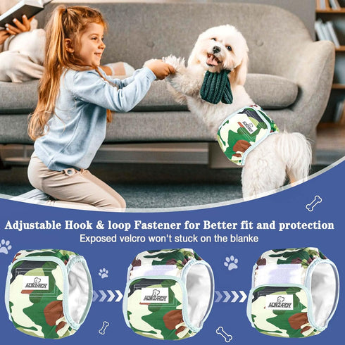 5 Pack 5pcs Belly Bands for Male Dogs Washable Dog Diapers Reusable Male Dog Pee Wraps with Dog Diaper Liners