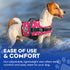 Paws Aboard Dog Life Jacket - Adjustable, Reflective, Comfortable Swim Vest for Dogs, XX-Small to Extra Large (Pink