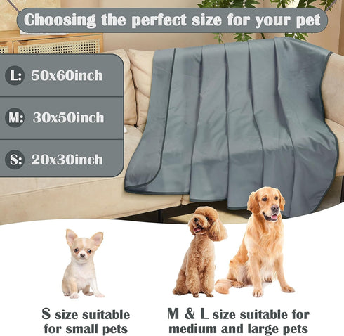 Kritter Planet Waterproof Cooling Dog Mat, Soft Cooling Pet Blanket for Summer, 50 x 60 inch, Grey