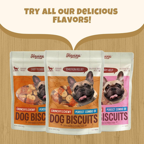 16oz Havira Chicken Wrapped Biscuits Dog Treats, Crunchy Training Treats for Dogs, Rawhide Free Snacks for Small
