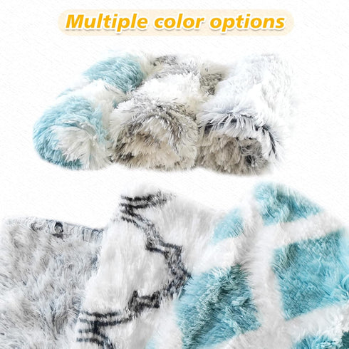 PJYuCien Fluffy Fleece Calming Pet Throw Blanket, Super Soft and Warm for Indoor Cats and Dogs, Small 16 * 24", Grey