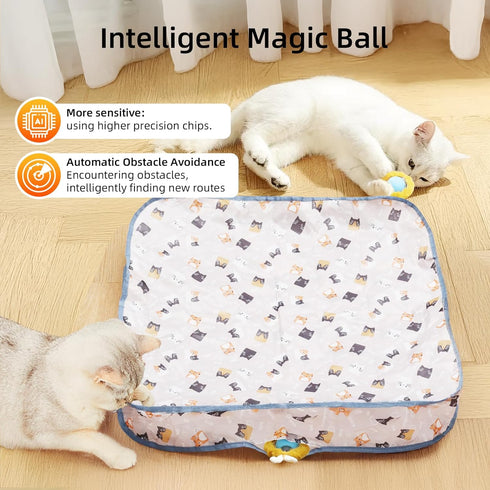 EcoPinnacle Interactive Cat Toy Ball, Automatic Moving Cat Ball in Pouch,Interactive Cat Toys for Indoor Cats,Motion