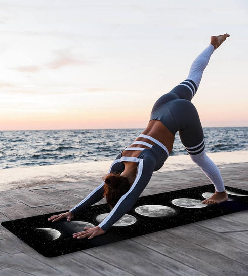 Non Slip TPE Yoga Mat for Men Women, Thick Workout Mat with Carrying Strap, Fitness & Pilates