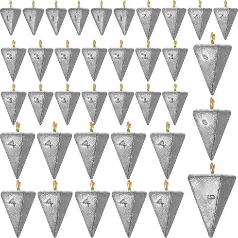 36 Pcs Pyramid Fishing Weights Sinkers Saltwater Pyramid Sinkers Rig Fishing Weights