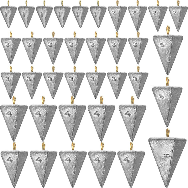 36 Pcs Pyramid Fishing Weights Sinkers Saltwater Pyramid Sinkers Rig Fishing Weights