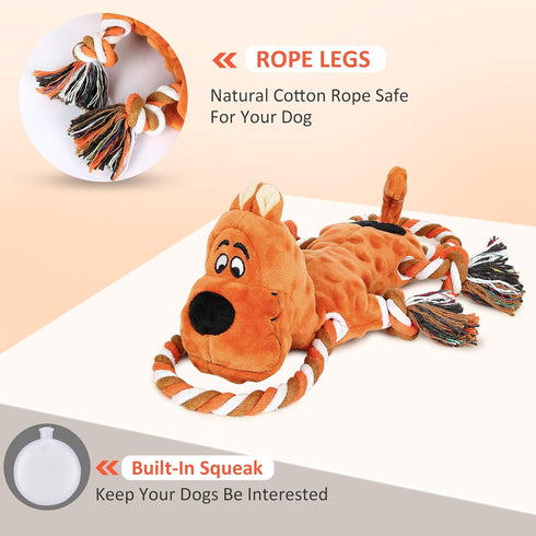 Tough Indestructible Dog Toys for Large Aggressive Chewers, Durable Dog Chew Toy for Large Breed,Aggressive Chew Toys for Large Dogs With Cotton Material & Crinkle Paper,Dog Chewing Toys Small Large