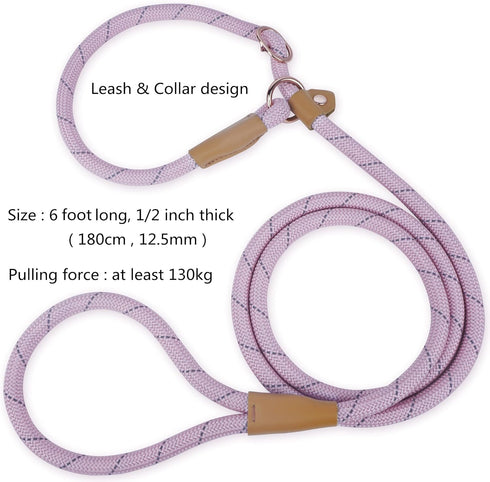 6FT Reflective Slip Leash for Dogs, Non Slip Leash Large Dogs, Slip Training Slip Leash for Large Medium Dogs