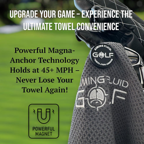 Multi-Function Magnetic Golf Towel - Dual Wash Pockets, Waffle Pattern, Ball Scrubber, Perfect Golf Gift