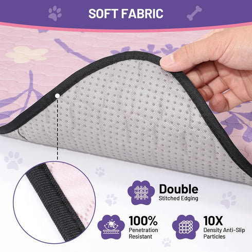 48x48 (Pack 2) Washable Dog Pee Pads - Absorbent Reusable Puppy Training Pads, Waterproof Leak - Proof & Non - Slip