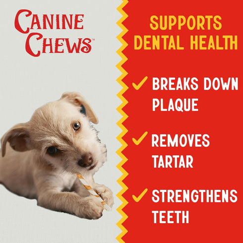Canine Chews Chicken-Wrapped Rawhide Twists, Pack of 45, Premium Natural Beefhide Chews