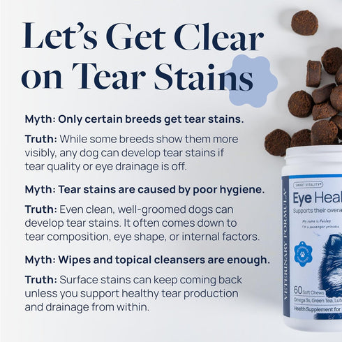 3, Immunity, 60 Veterinary Formula Eye Health Supplement for Dogs Vet-Formulated Tear Stain Chews with Omega Lutein