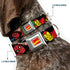 Buckle-Down Seatbelt Buckle Dog Collar - 5 Marvel Characters Black, 1" Wide, Fits 15-26" Neck, Large