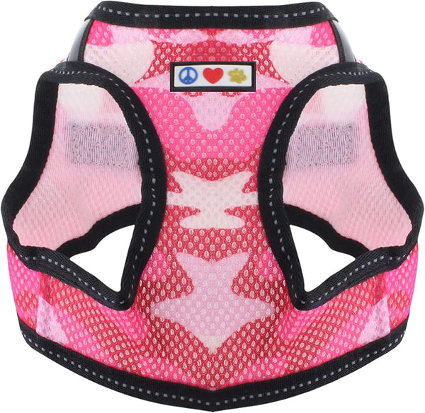 Pawtitas Dog Vest Harness with Breathable Air Mesh, All Weather Vest Harness for Large Dogs, Pink Camo