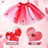 3 Pieces Valentines Day Dog Costume Set, Red Valentines Love Headband, Dog Tutu Dress, Cute PET Tutu Scarf for Medium