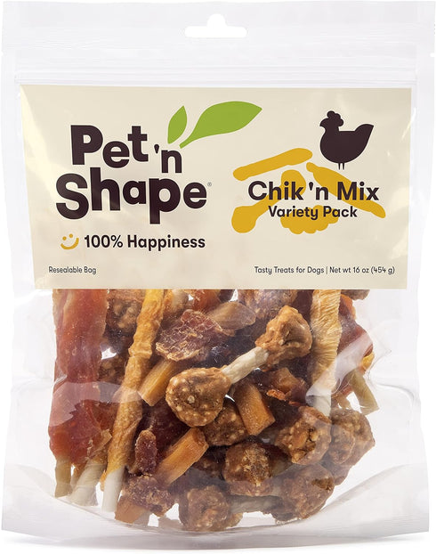 Pet ‘n Shape Chik ‘n Mix Variety Pack, Natural Chicken Puppy Treat Mix, 16 Ounces