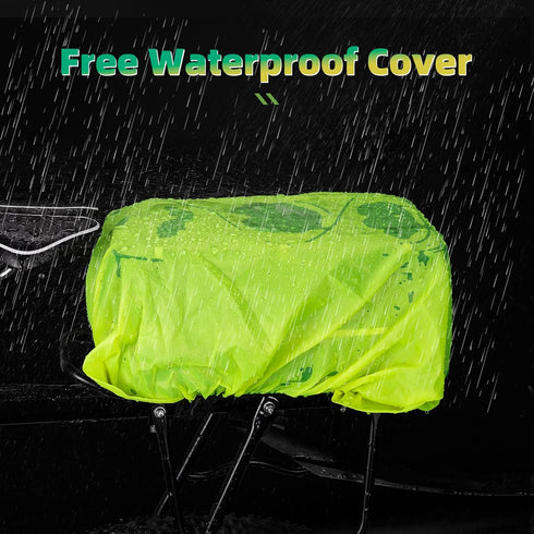 ROCKBROS Bike Rack Bag, Rear Trunk Bag for Travel with Rain Cover & Reflective Stripes, 6L Black