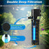 TARARIUM Aquarium Filter U-V for 20-75 Gallon, 200GPH with 5W U-V Light for Crystal Clear Water