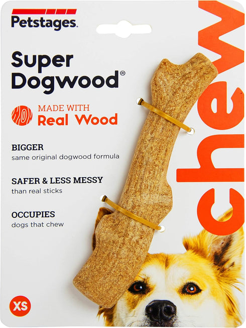 Petstages Super Dogwood Dog Chew Toy, XS - USA Made, Safe & Long Lasting Chewable Sticks of Natural Wood