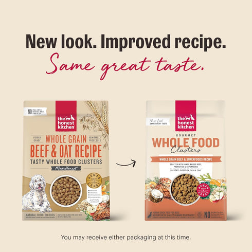 5 lb The Honest Kitchen Human Grade Whole Food Clusters Dry Dog Food - Grain Free Beef Bag