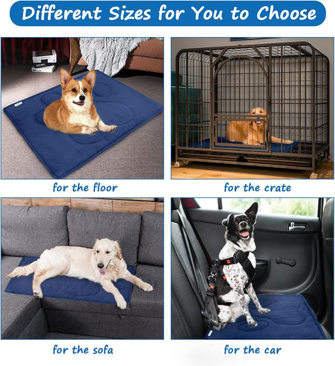 Dog Crate Pad (23"x 36"), Anti-Slip Dog Crate Mat for Sleeping, Washable Kennel Pad in Dark Color