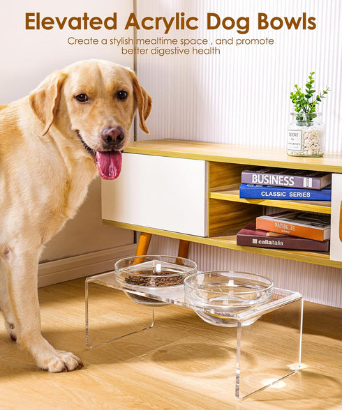 Additional Glass Bowl for The Feoyoho Feeders, Replacement Pet Glass Bowl, Dishwasher Safe, 60.9oz/1800ml