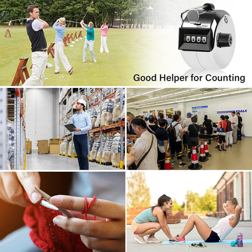Tally Counter, 4-Digit Clicker Counter, Metal Hand Counters for Counting, Knitting, Coaching, Golf, Fishing
