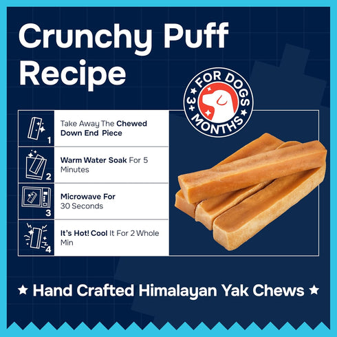 100% Natural Yak Cheese Himalayan Made Dog Chews All Breeds - Lactose Free Yak Chew for Small, Medium & Large Dogs