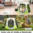 TStopsrealm Foldable Portable Pet Playpen with Feeding Bowls, Indoor Outdoor Pet Tent for Dogs Cats Rabbits Chickens