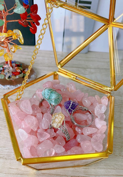 0.9lb 14.1 OZ Rose Quartz Crystal Gravel Polished Rocks Chips Crushed Stones Healing Bulk Natural Tumbled Gem Home
